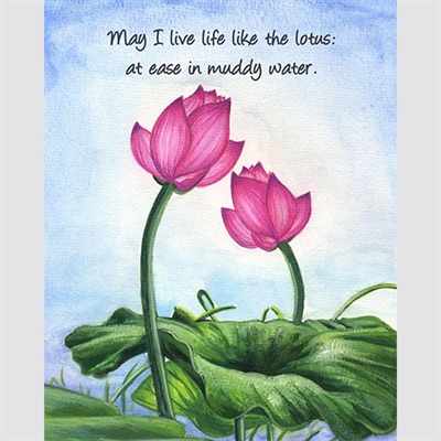 Lotus Flowers - Watercolor Print with Custom Text - myDaVinci